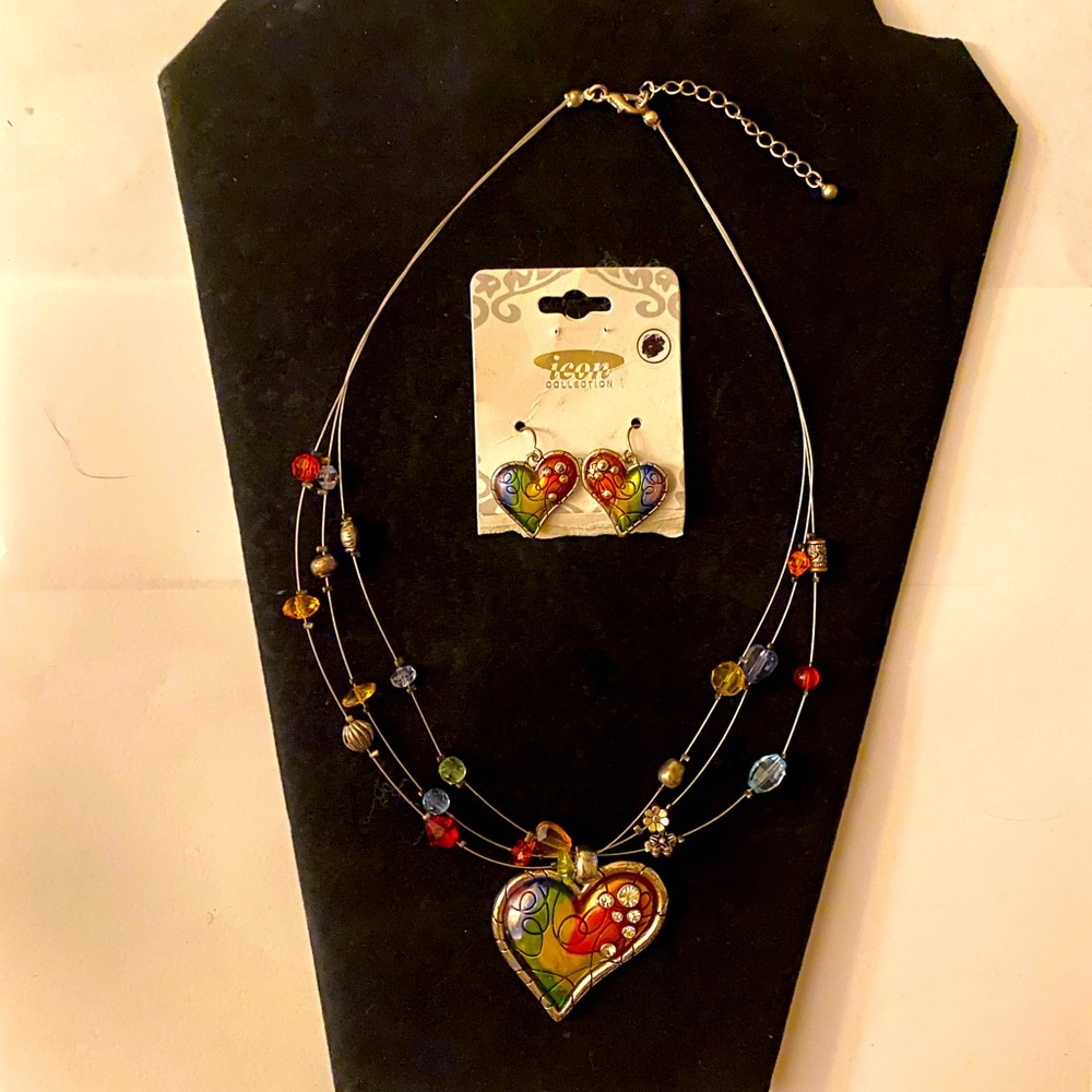 Beautiful multi colour Heart set